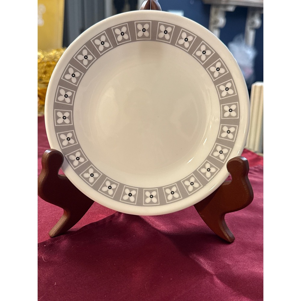 Corelle City Block Bread and‎ Butter Plate 6.75 Inch Grey White Floral Vitrelle